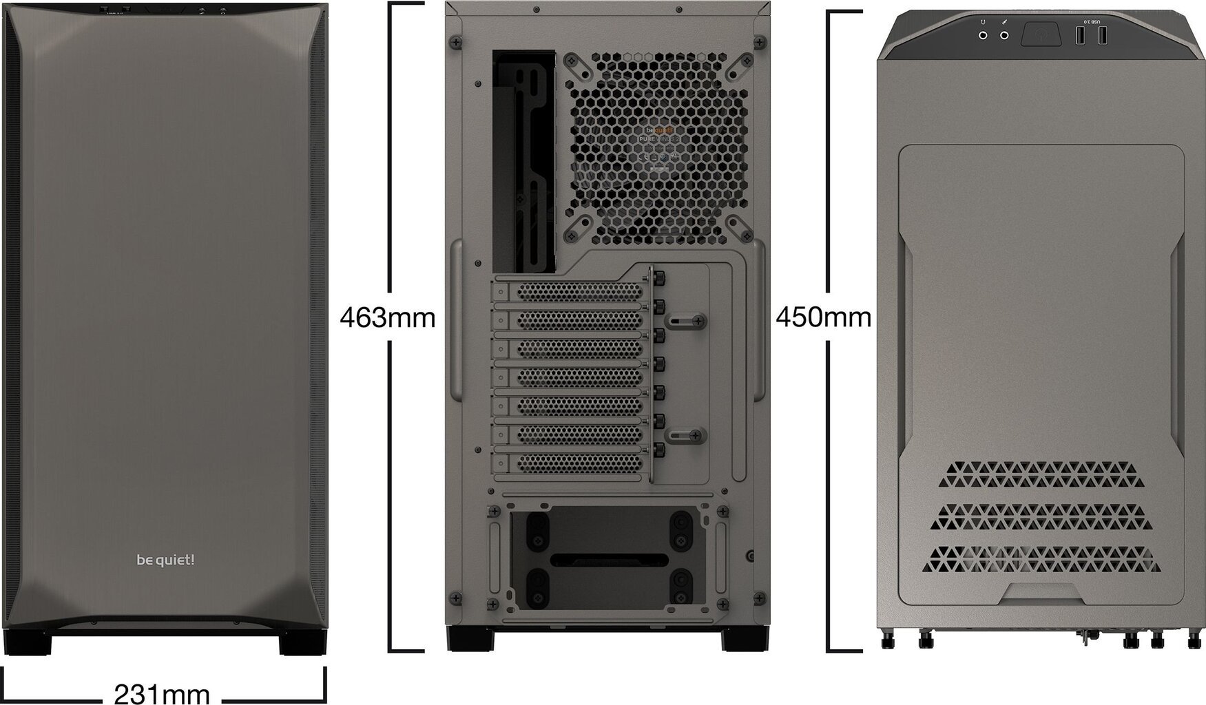 be quiet! Pure Base 500 kaina ir informacija | Korpusai | pigu.lt