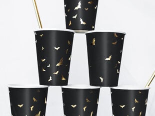 Vienkartiniai popieriniai puodeliai Trick or Treat, 220 ml (1 pak/ 6 vnt) kaina ir informacija | Vienkartiniai indai šventėms | pigu.lt