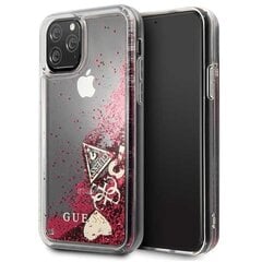 Guess GUHCN58GLHFLRA iPhone 11 Pro raspberry hard case Glitter Hearts kaina ir informacija | Telefono dėklai | pigu.lt