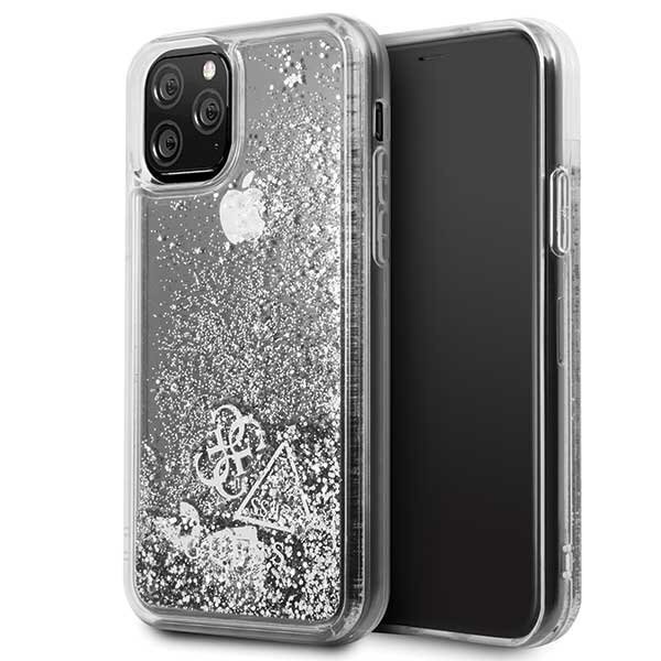 Telefono dėklas Guess GUHCN58GLHFLSI iPhone 11 Pro silver hard case Glitter Hearts цена и информация | Telefono dėklai | pigu.lt