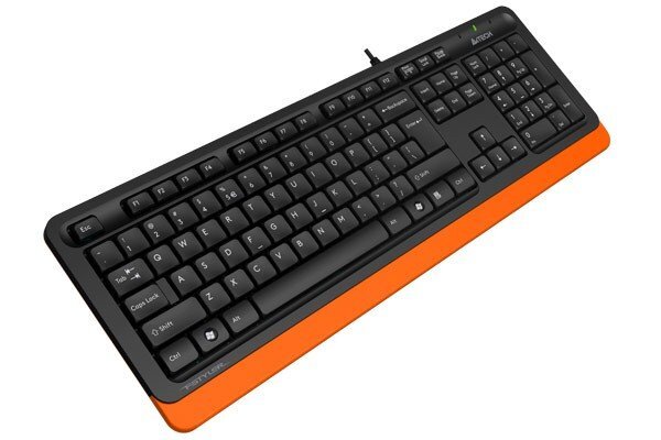 Laidinė A4Tech FStyler FK 10 klaviatūra, Juoda/oranžinė kaina ir informacija | Klaviatūros | pigu.lt