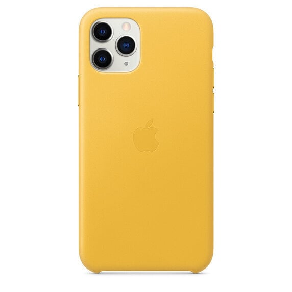 Apple Leather Case, skirtas iPhone 11 Pro, geltonas kaina ir informacija | Telefono dėklai | pigu.lt