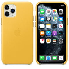 Apple Leather Case, skirtas iPhone 11 Pro, geltonas kaina ir informacija | Telefono dėklai | pigu.lt