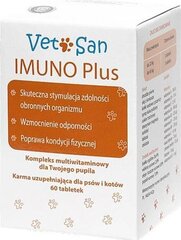 Vetosan Imuno Plus vitaminų kompleksas šunims ir katėms, 60 tablečių kaina ir informacija | Vitaminai, papildai, antiparazitinės priemonės šunims | pigu.lt
