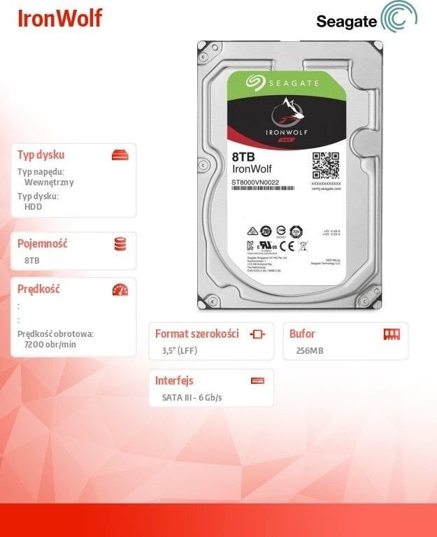 Seagate ST8000VN004 цена и информация | Vidiniai kietieji diskai (HDD, SSD, Hybrid) | pigu.lt