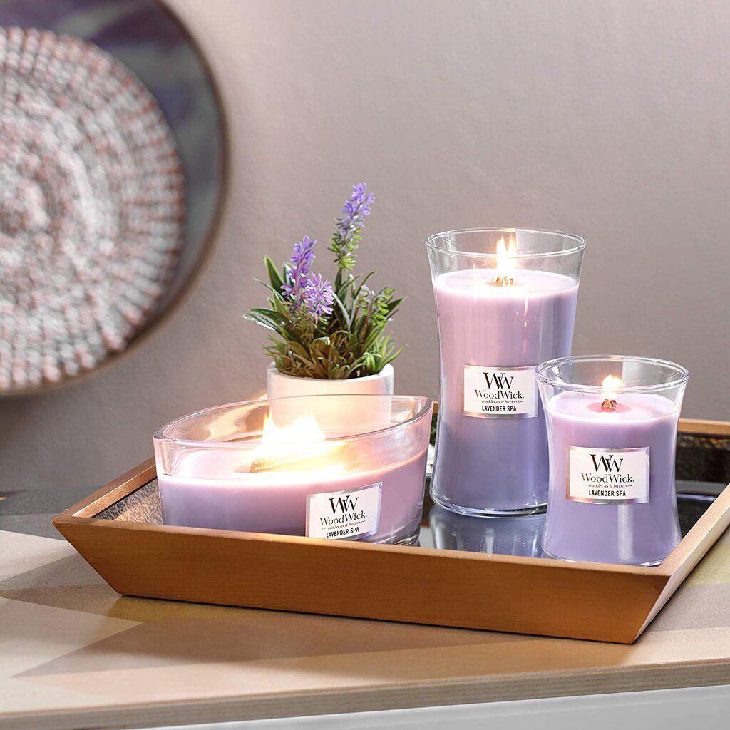 WoodWick kvapioji žvakė Lavender Spa, 275 g kaina ir informacija | Žvakės, Žvakidės | pigu.lt