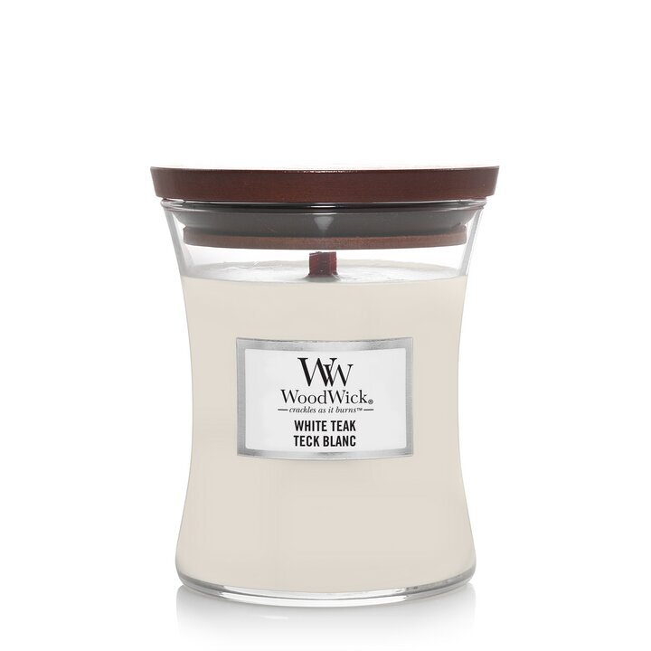 WoodWick kvapioji žvakė White Teak, 275 g kaina ir informacija | Žvakės, Žvakidės | pigu.lt