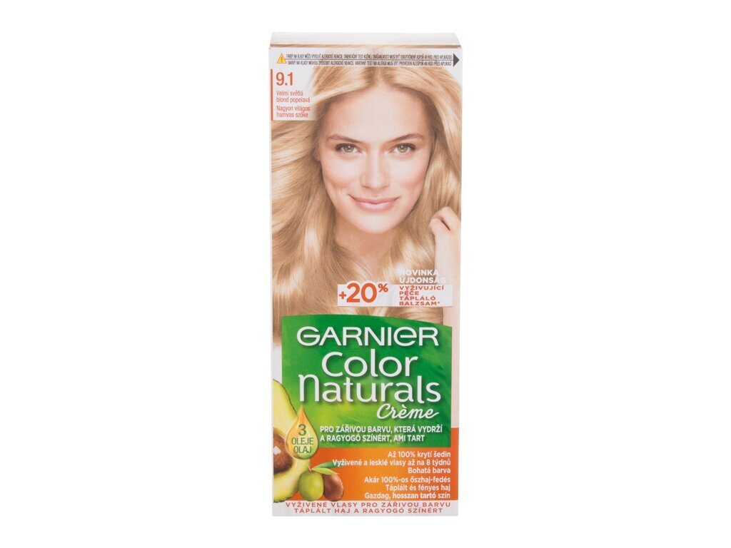 Plaukų dažai Garnier Color Naturals, 9.1 Very Light Ash Blonde, 1 vnt. kaina ir informacija | Plaukų dažai | pigu.lt