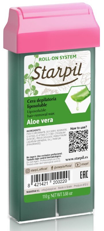 Vaškas depiliacijai kasetėje Starpil Roll-On Aloe Vera Fruit 110 g kaina ir informacija | Depiliacijos priemonės | pigu.lt