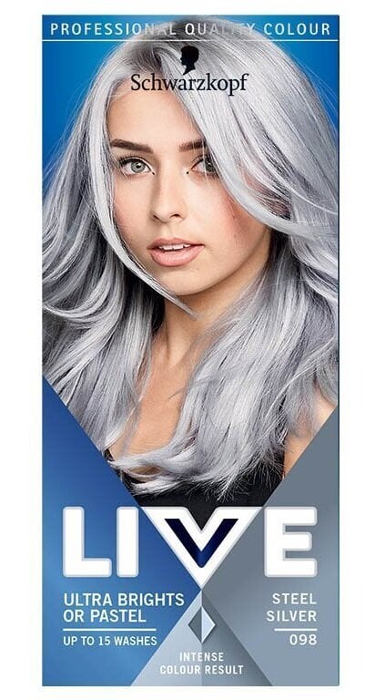 Краска для волос Schwarzkopf Live, 098, стальное серебро цена | pigu.lt