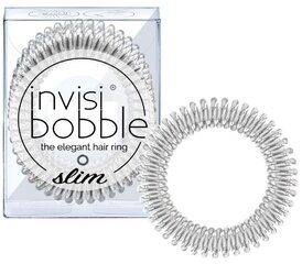 Тонкая спиральная резинка для волос Invisibobble Slim, Chrome Sweet Chrome, 3 шт цена и информация | Аксессуары для волос | pigu.lt