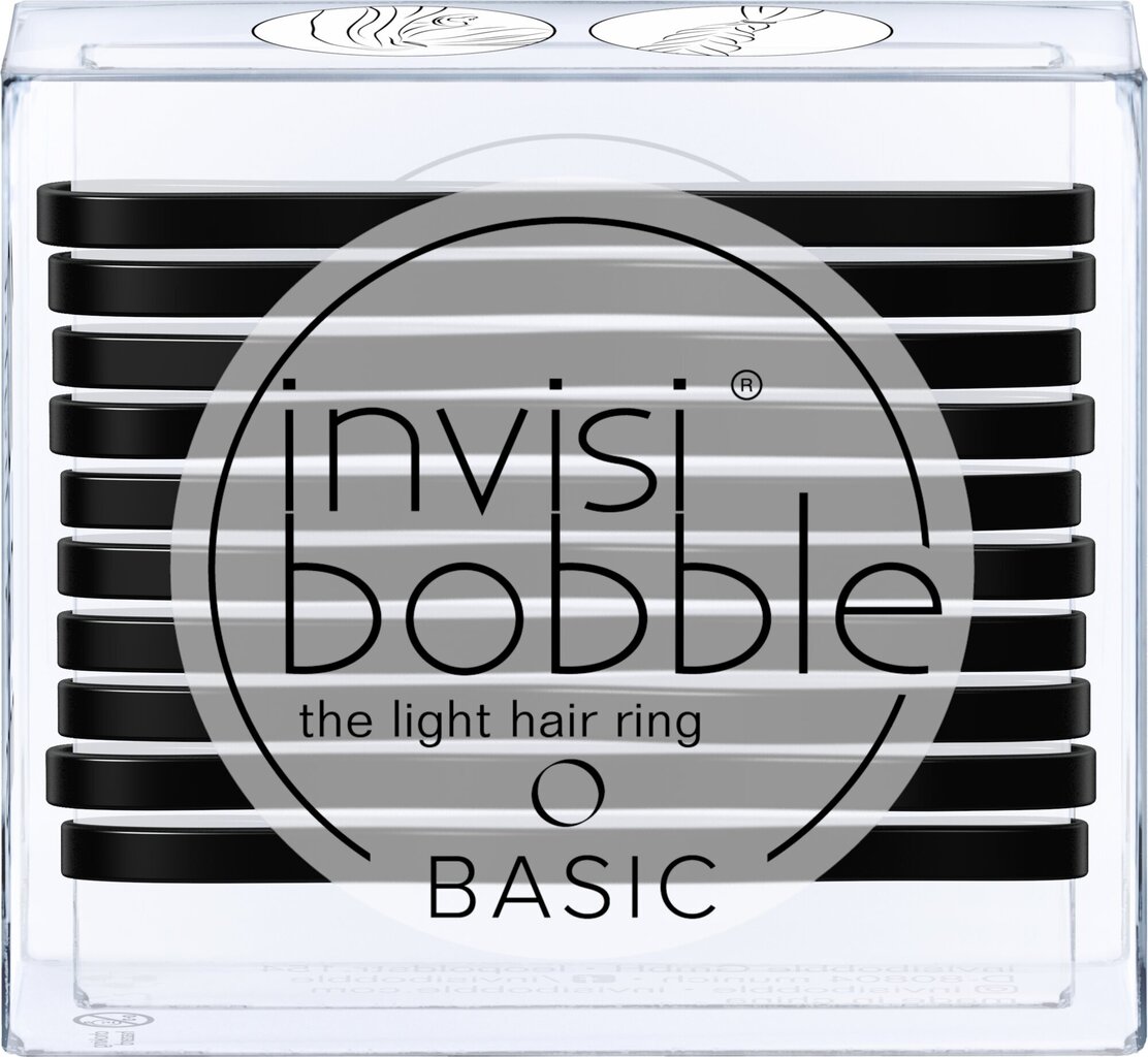 Silikoninės gumytės plaukams Invisibobble Basic True Black 10 vnt kaina ir informacija | Plaukų aksesuarai | pigu.lt