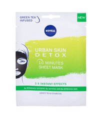 Очищающая листовая маска для лица Nivea Urban Skin Detox, 1 шт. цена и информация | Маски для лица, патчи для глаз | pigu.lt