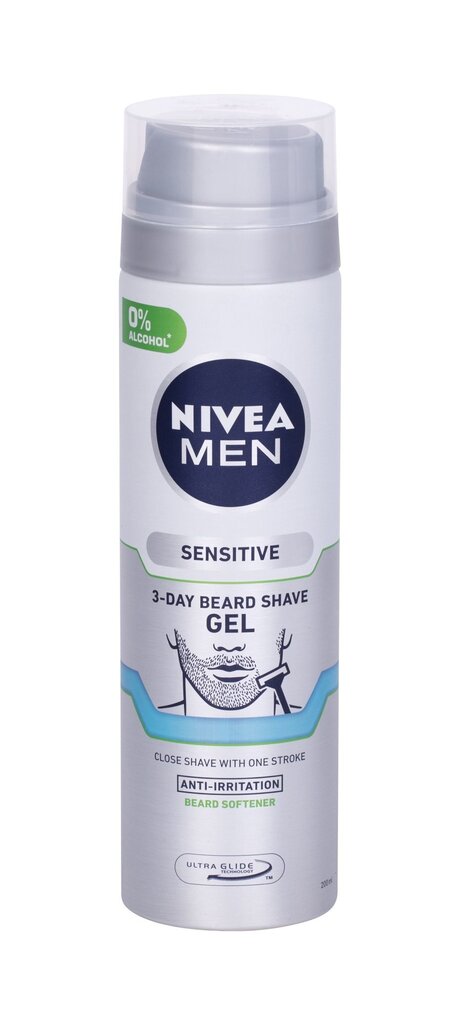 Skutimosi gelis vyrams Nivea Men 3 Day Beard Shave Gel 200 ml цена и информация | Skutimosi priemonės ir kosmetika | pigu.lt