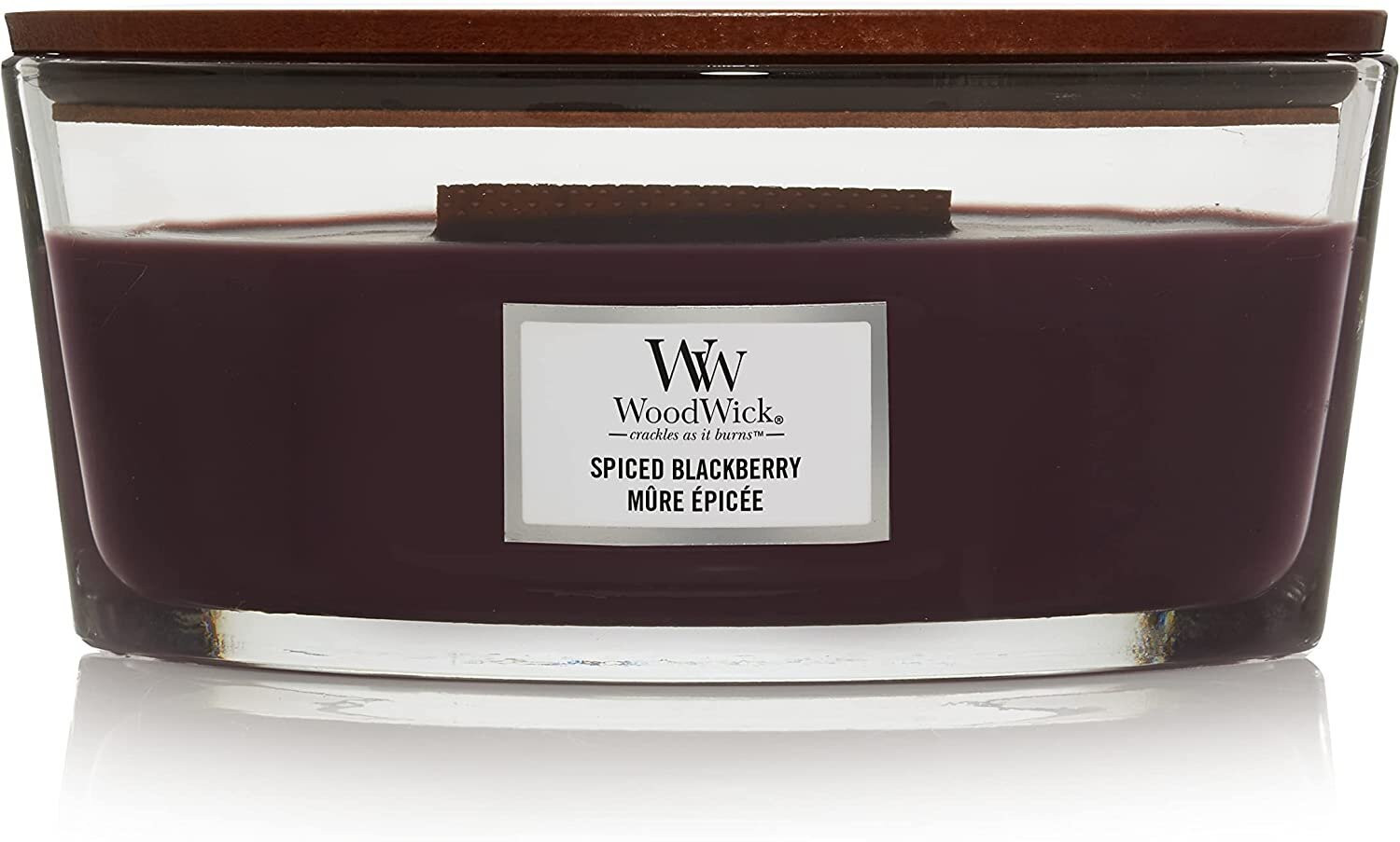 WoodWick kvapioji žvakė Spiced Blackberry Elipsa, 453,6 g kaina ir informacija | Žvakės, Žvakidės | pigu.lt