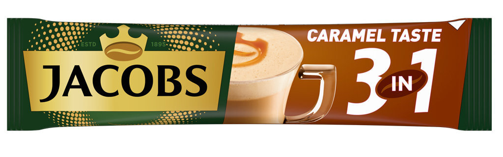 Tirpus karamelės skonio kavos gėrimas Jacobs 3in1 (10 x 16,9g), 169g цена и информация | Kava, kakava | pigu.lt