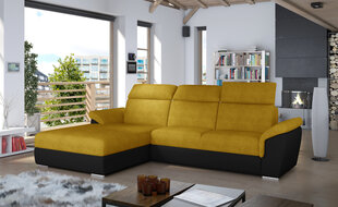 Мягкий угловой диван Trevisco, желтый/черный цена и информация | Угловые диваны | pigu.lt