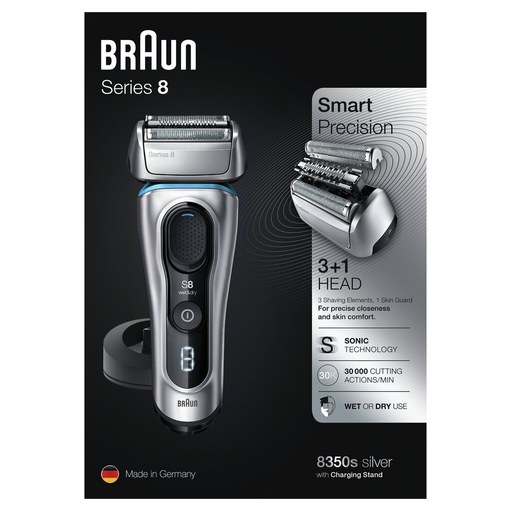 Braun Series 8 8350s цена и информация | Barzdaskutės | pigu.lt