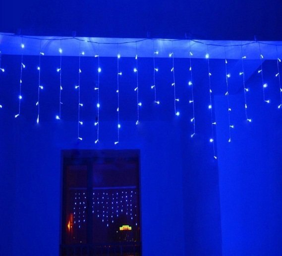 LED Girlianda Varvekliai, 340LED, mėlyna kaina ir informacija | Girliandos | pigu.lt