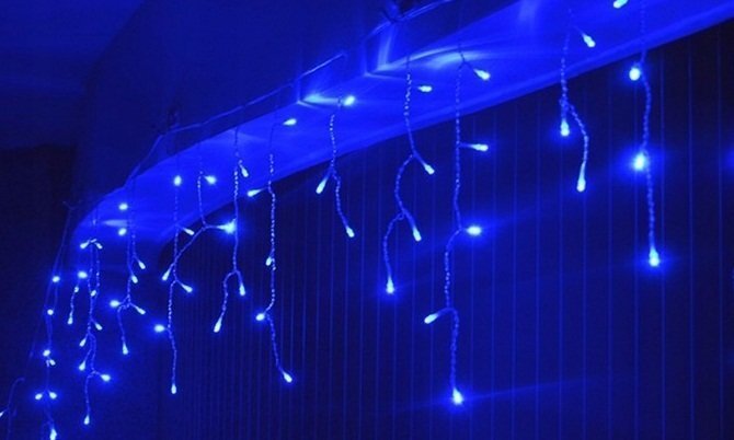 LED Girlianda Varvekliai, 500LED, mėlyna kaina ir informacija | Girliandos | pigu.lt