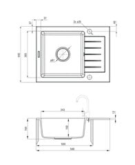 Deante granitinė virtuvinė plautuvė Deante Zorba ZQZ 211A, Graphite kaina ir informacija | Virtuvinės plautuvės | pigu.lt