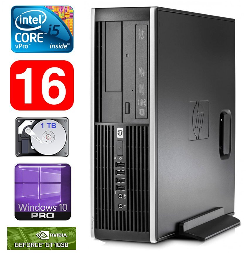 HP 8100 Elite SFF i5-650 16GB 1TB GT1030 2GB DVD WIN10Pro kaina ir informacija | Stacionarūs kompiuteriai | pigu.lt