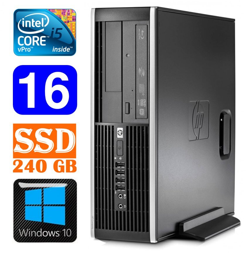 HP 8100 Elite SFF i5-650 16GB 240SSD DVD WIN10 kaina ir informacija | Stacionarūs kompiuteriai | pigu.lt