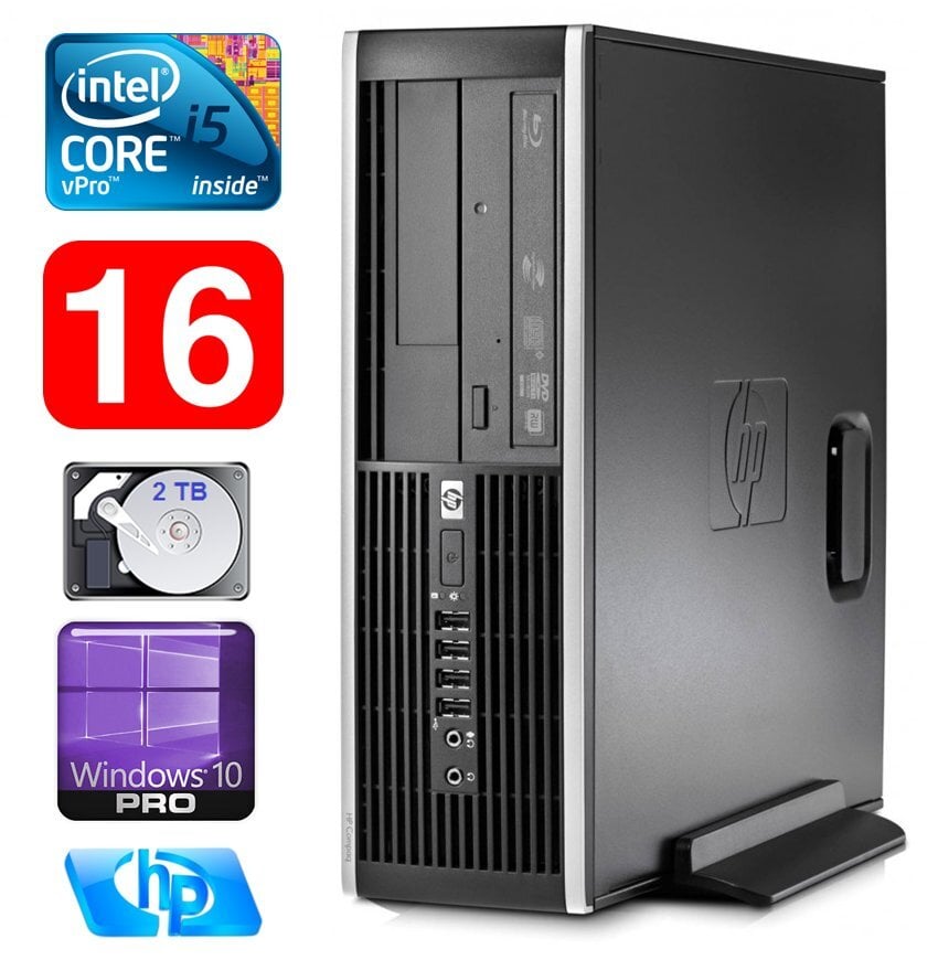 HP 8100 Elite SFF i5-650 16GB 2TB DVD WIN10Pro kaina ir informacija | Stacionarūs kompiuteriai | pigu.lt