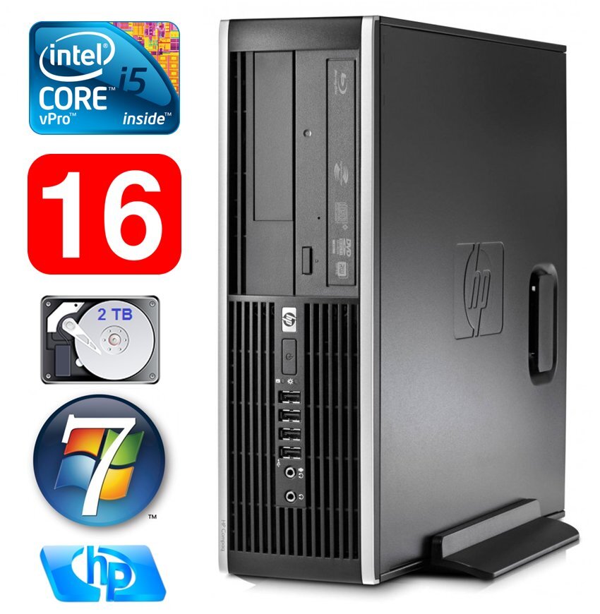 HP 8100 Elite SFF i5-650 16GB 2TB DVD WIN7Pro kaina ir informacija | Stacionarūs kompiuteriai | pigu.lt