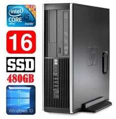 HP 8100 Elite SFF i5-650 16GB 480SSD DVD WIN10 цена и информация | Stacionarūs kompiuteriai | pigu.lt