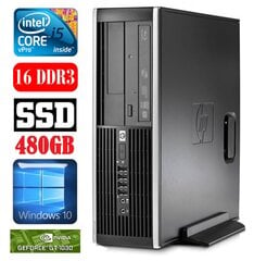 HP 8100 Elite SFF i5-650 16GB 480SSD GT1030 2GB DVD WIN10 kaina ir informacija | Stacionarūs kompiuteriai | pigu.lt