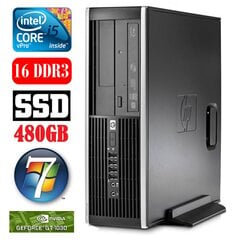 HP 8100 Elite SFF i5-650 16GB 480SSD GT1030 2GB DVD WIN7Pro kaina ir informacija | Stacionarūs kompiuteriai | pigu.lt