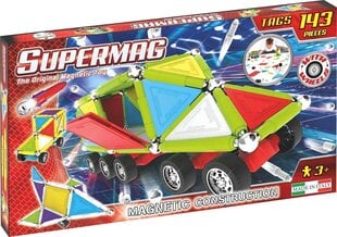 Магнитный конструктор Supermag Primary Tags Wheels 0185, 143 д. цена и информация | Конструкторы и кубики | pigu.lt