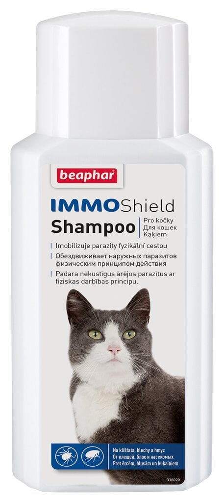 Šampūnas katėms Beaphar Immo Shield, 200 ml kaina ir informacija | Kosmetinės priemonės gyvūnams | pigu.lt