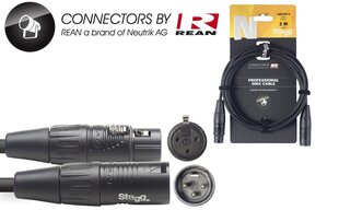 Stagg NDX3R-3, XLR, 3 m kaina ir informacija | Kabeliai ir laidai | pigu.lt