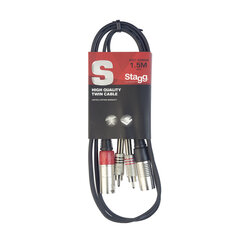 Stagg STC1.5CMXM, XLR/RCA, 1.5 м цена и информация | Кабели и провода | pigu.lt