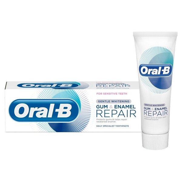 Balinamoji dantų pasta Oral-B Gum And Enamel Repair Whitening 75 ml kaina ir informacija | Dantų šepetėliai, pastos | pigu.lt