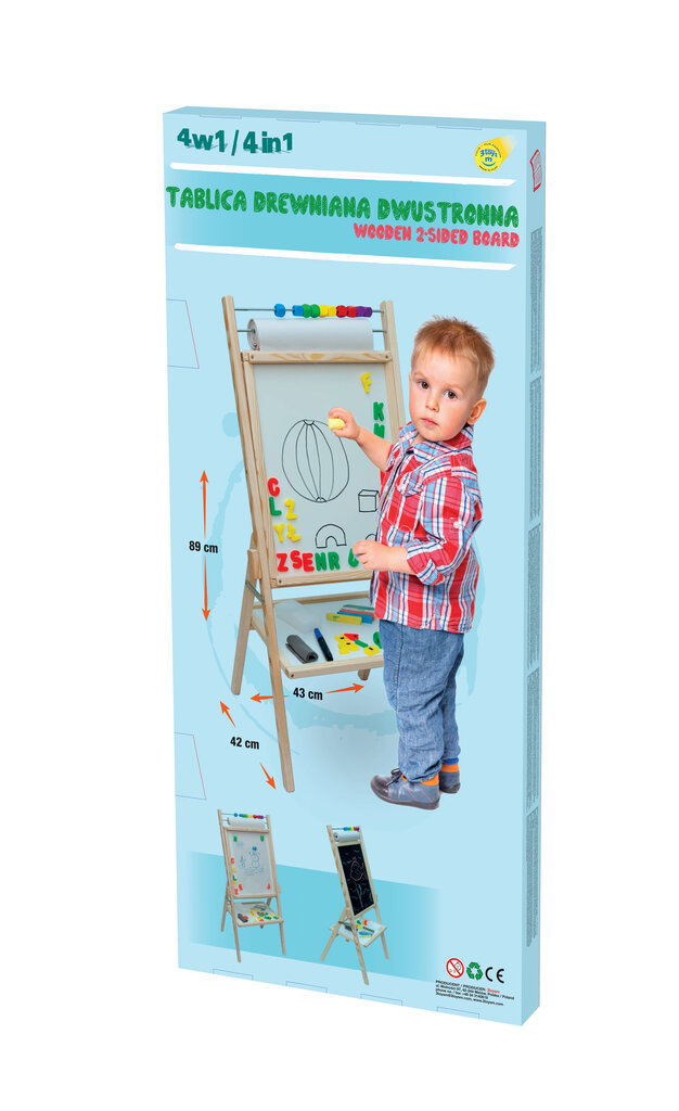 Dvipusė magnetinė piešimo lenta su popieriaus ritiniu 3toysm, OPN, dėž. kaina ir informacija | Lavinamieji žaislai | pigu.lt