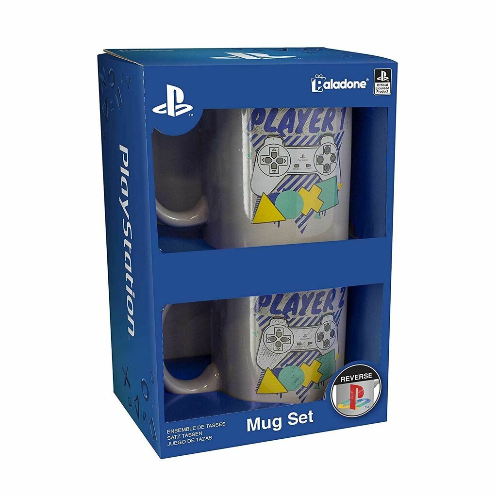 Gift Set: PlayStation Player 1 and Player 2 Mug Set, 300ml kaina ir informacija | Žaidėjų atributika | pigu.lt