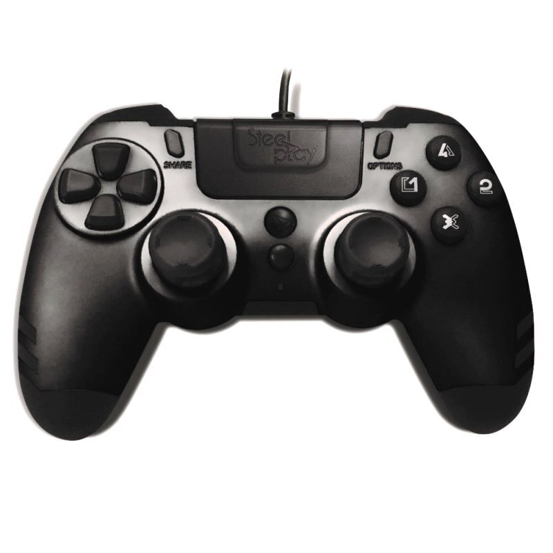 STEELPLAY MetalTech Wired Controller (PS4, PS3, PC) - Black kaina ir informacija | Žaidimų kompiuterių priedai | pigu.lt