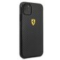 Ferrari Hardcase FESPCHCN58CBBK iPhone 11 Pro black/czarny On Track Carbon Effect kaina ir informacija | Telefono dėklai | pigu.lt