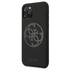 Telefono dėklas Guess GUHCN58LS4GBK 4G Tone On Tone hard back cover case for Apple iPhone 11 Pro Black kaina ir informacija | Telefono dėklai | pigu.lt