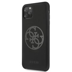 Telefono dėklas Guess GUHCN65LS4GBK 4G Tone On Tone hard back cover case for Apple iPhone 11 Pro Max Black kaina ir informacija | Telefono dėklai | pigu.lt