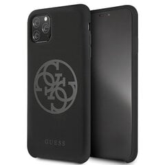 Telefono dėklas Guess GUHCN65LS4GBK 4G Tone On Tone hard back cover case for Apple iPhone 11 Pro Max Black kaina ir informacija | Telefono dėklai | pigu.lt