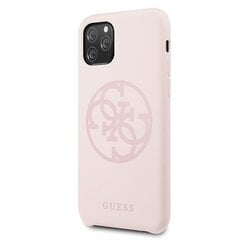 Telefono dėklas Guess GUHCN65LS4GLP iPhone 11 Pro Max light pink/jasnoróżowy hard case Silicone 4G Tone On Tone kaina ir informacija | Telefono dėklai | pigu.lt
