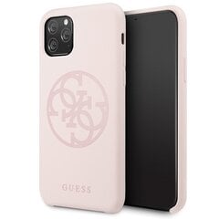 Telefono dėklas Guess GUHCN65LS4GLP iPhone 11 Pro Max light pink/jasnoróżowy hard case Silicone 4G Tone On Tone kaina ir informacija | Telefono dėklai | pigu.lt