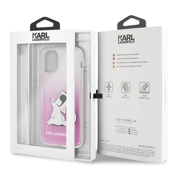 Telefono dėklas Karl Lagerfeld KLHCN58CFNRCPI iPhone 11 Pro hardcase pink Choupette Fun kaina ir informacija | Telefono dėklai | pigu.lt