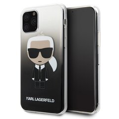 Karl Lagerfeld KLHCN58TRDFKBK iPhone 11 Pro Black Gradient Ikonik Karl kaina ir informacija | Telefono dėklai | pigu.lt