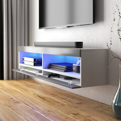 TV staliukas Selsey Viansola LED 100 cm, baltas/pilkas kaina ir informacija | TV staliukai | pigu.lt