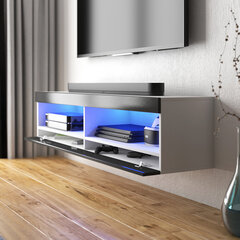 ТВ столик Selsey Viansola LED 100 см, белый/черный цена и информация | Тумбы под телевизор | pigu.lt